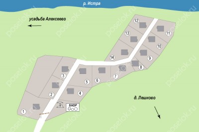 План поселка Усадьба Алексеево
