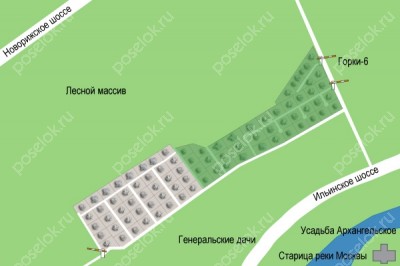 План поселка Усадьбы Архангельское