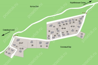 План поселка Сосны 1