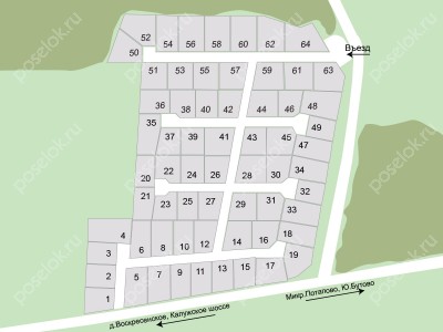 План поселка Бунин парк